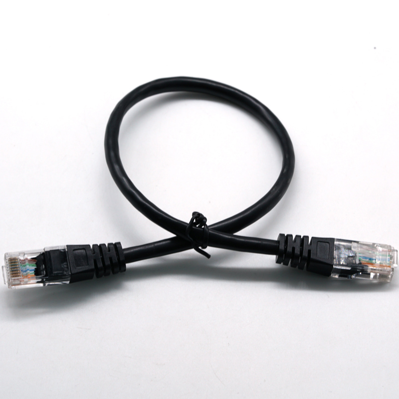 RJ45 8PIN Şəffaf Baş 24/26AWG Qara Ethernet Şəbəkə Kabel LAN Kabeli Elektrik Tel Qoşqu